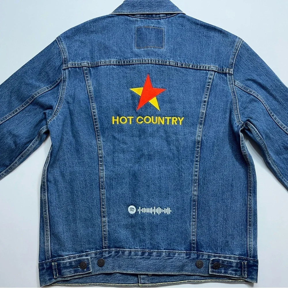 Levis Jacket Mens Size Medium Trucker Western Blue Denim Jean Cowboy Rodeo
